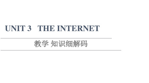 新教材人教版英语课件UNIT3THEINTERNET教学知识细解码