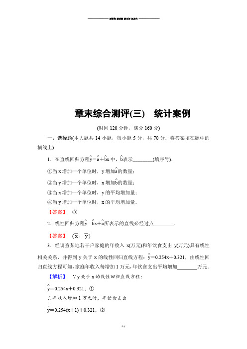 苏教版高中数学选修2-3章末综合测评(三) 统计案例.docx