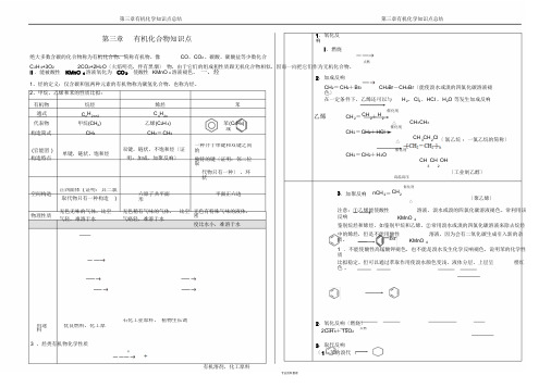 高一必修一化学第三章有机化合物知识点汇总