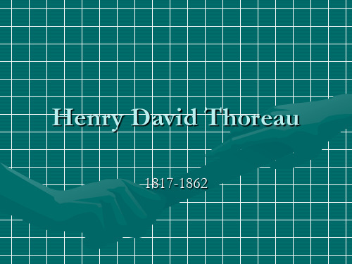 Lesson Plan 8 - Henry David Thoreau英美文学