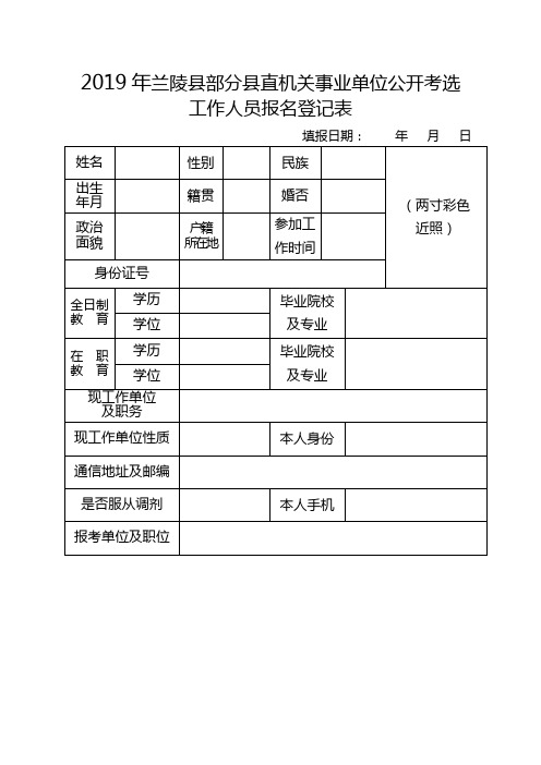 2019年兰陵县部分县直机关事业单位公开考选