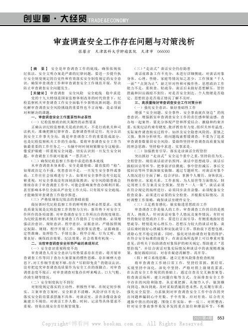 审查调查安全工作存在问题与对策浅析