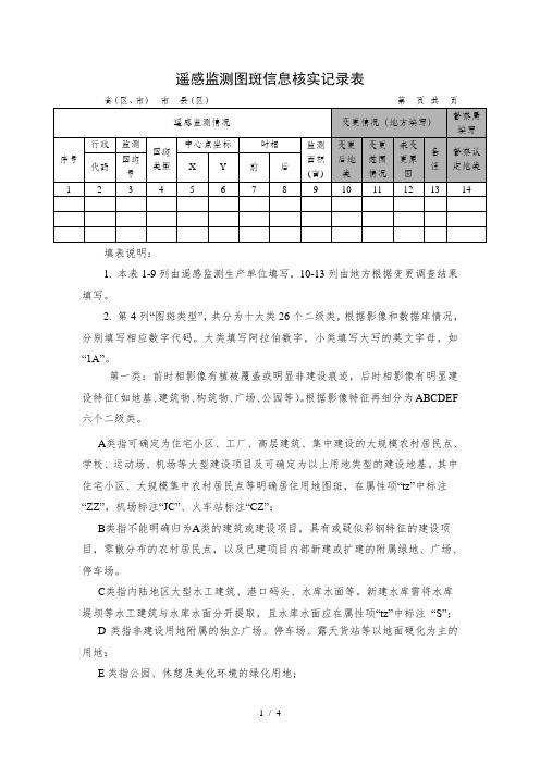 遥感监测图斑类型解释