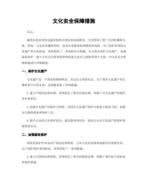 文化安全保障措施