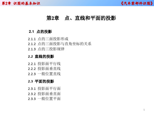 电子教案与课件：2.《汽车零部件识图》第二章 点、直线和平面的投影