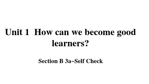 人教版九年级全册Unit 1 How can we become good lear课件(19张页)