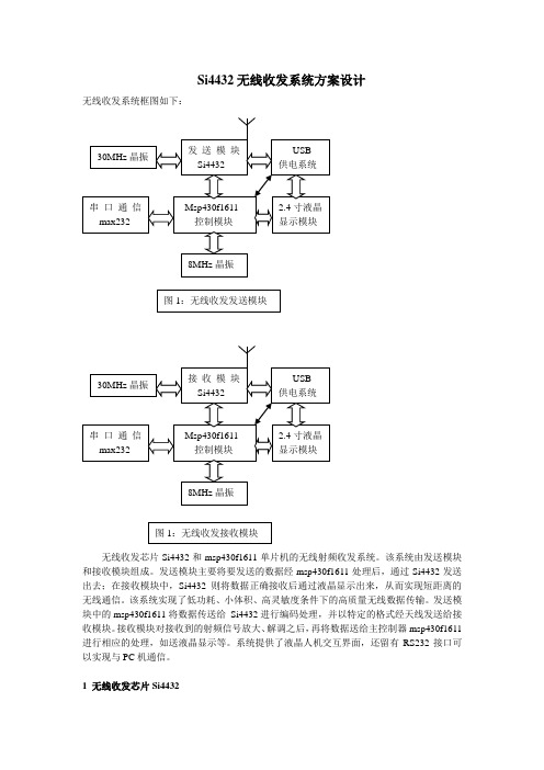 Si4432无线收发系统方案设计