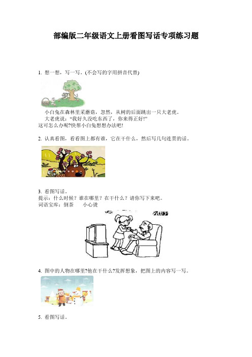 小学二年级语文上册看图写话专项练习题·部编版(人教)