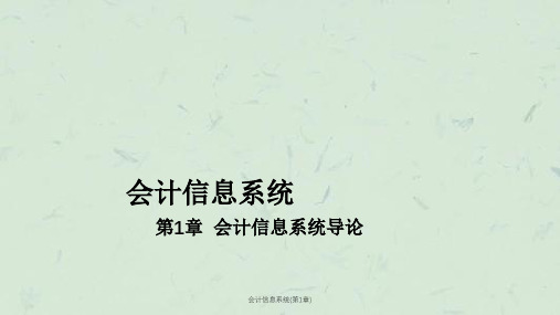 会计信息系统(第1章)课件