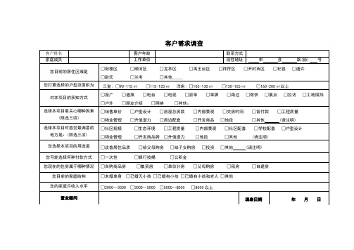 房地产销售常用表格大全