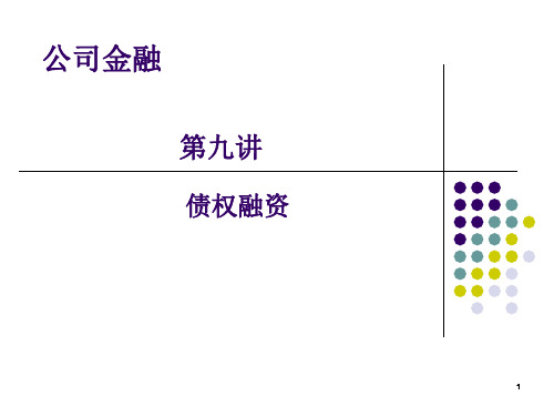 第九讲债务融资案例