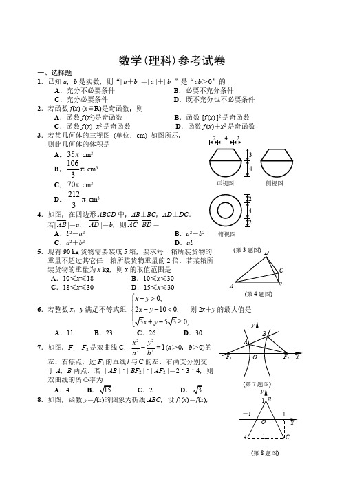 2015年浙江高考数学参考卷(文科)含答案