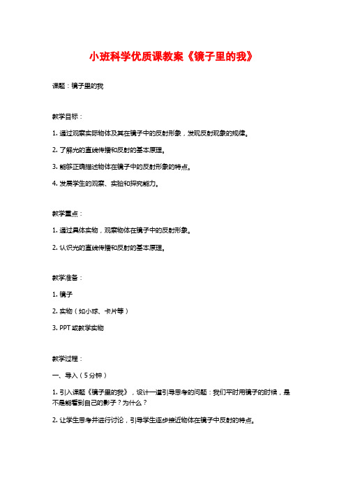 小班科学优质课教案《镜子里的我》