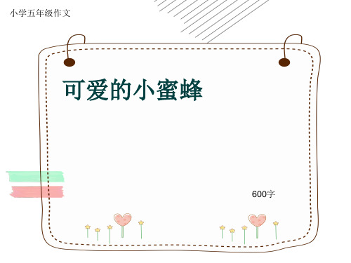 小学五年级作文《可爱的小蜜蜂》600字(共10页PPT)