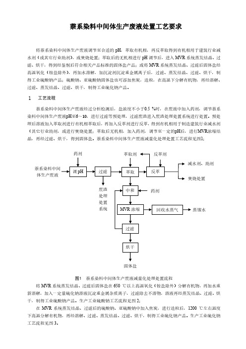 萘系染料中间体生产废液处置工艺要求