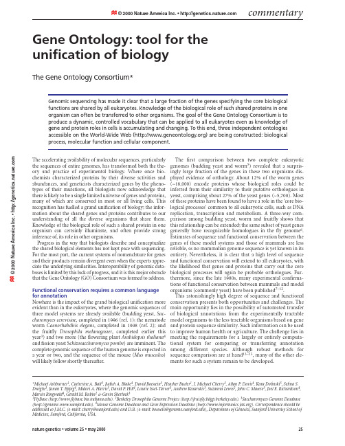 2000 【ng0500_25】 Gene Ontology-tool for the unification of biology