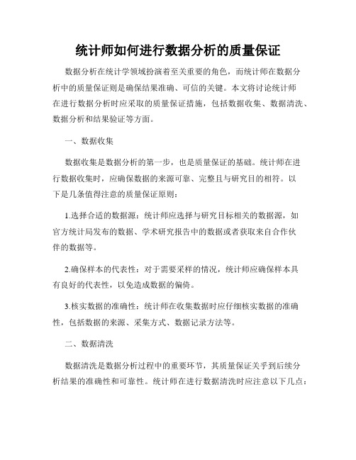 统计师如何进行数据分析的质量保证