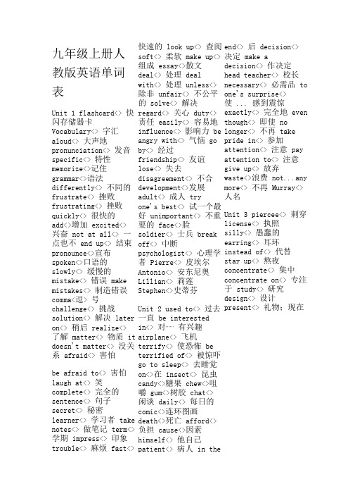 (完整word版)九年级上册人教版英语单词表