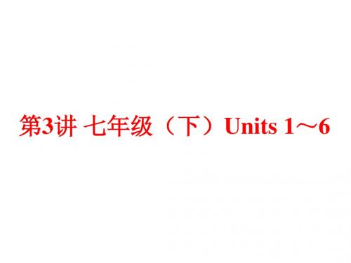 (人教版)中考英语总复习夯实基础：(七下)Units 1～6(96页)