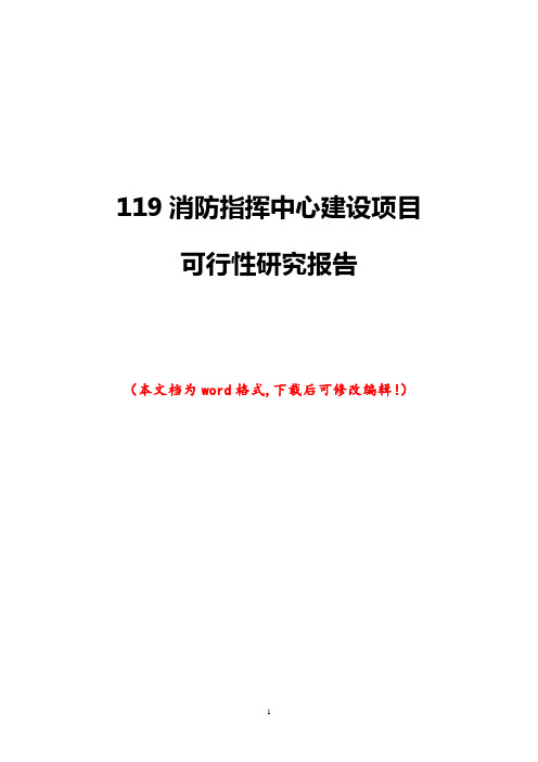 消防指挥中心建设项目可行性研究报告