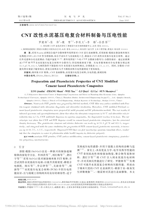 CNT改性水泥基压电复合材料制备与压电性能