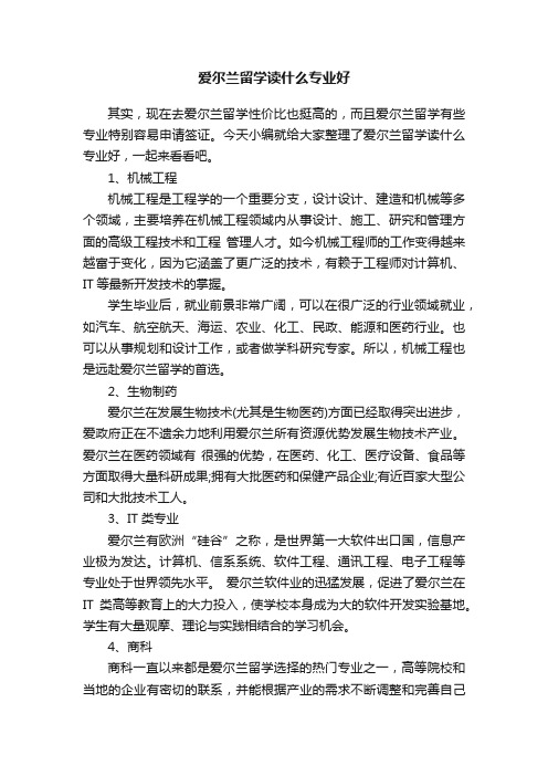 爱尔兰留学读什么专业好