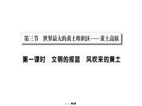 人教版八年级下册地理习题课件：第6章 第3节 世界最大的黄土堆积区——黄土高原