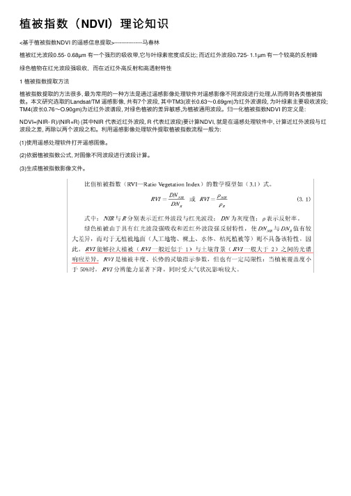 植被指数（NDVI）理论知识