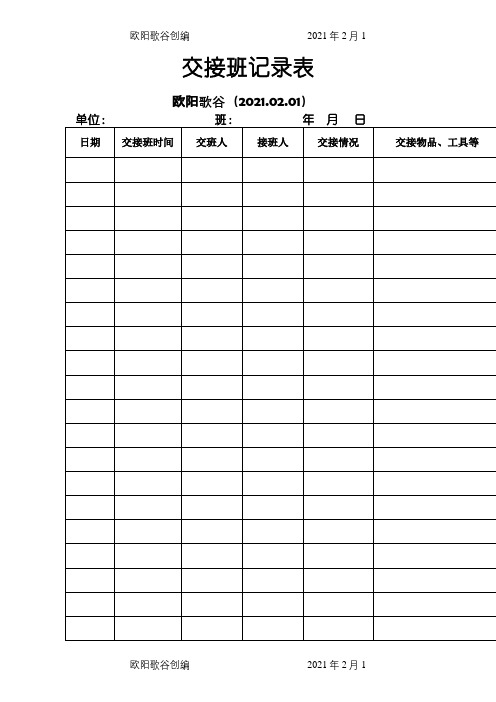 物业管理工程部全套表格之欧阳歌谷创编
