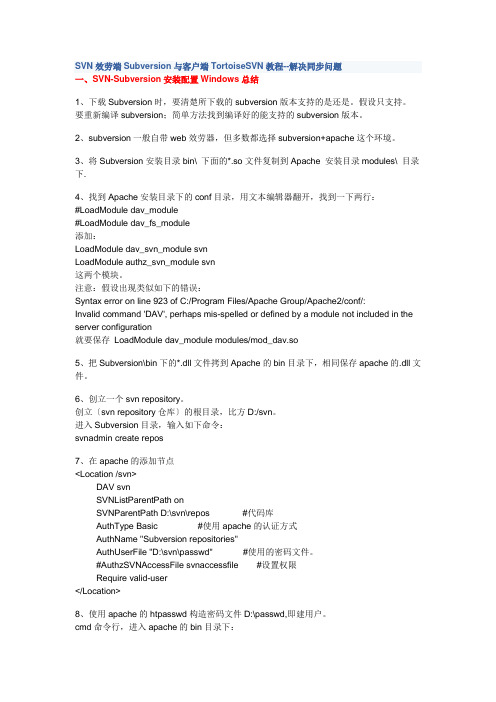 SVN服务端Subversion与客户端TortoiseSVN教程