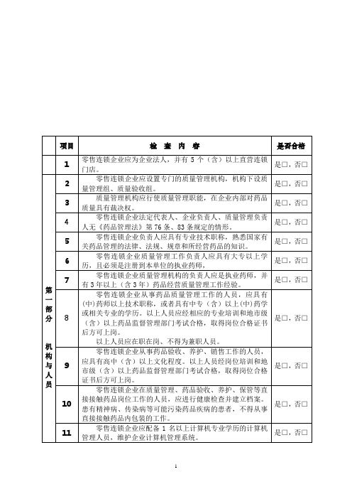 连锁药店必备条件