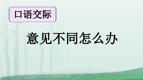 2024年部编人教版六年级上册教学课件口语交际：意见不同怎么办【优质版】