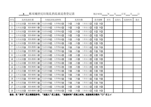 2019生活垃圾分类乱扔统计表