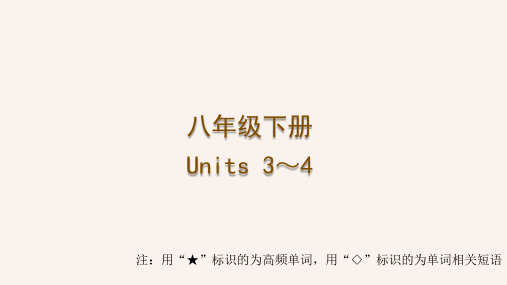 2024年中考人教版英语一轮复习 梳理课件 八年级下册 Units 3～4