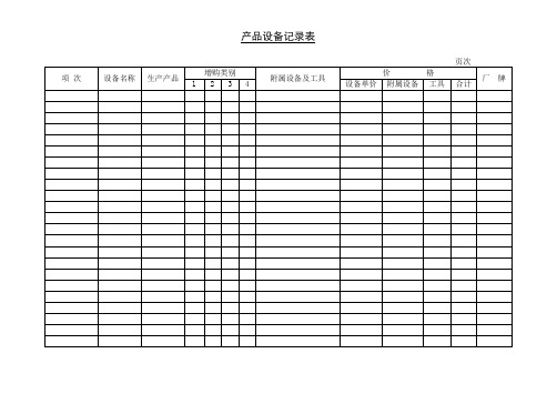 产品设备记录表.doc