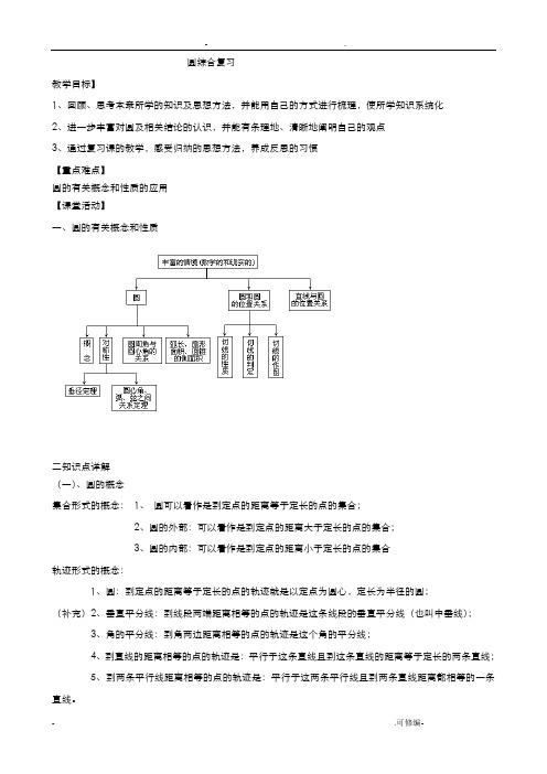 中考数学专题复习教案圆