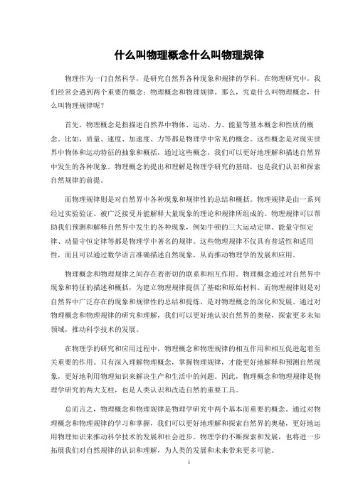 什么叫物理概念什么叫物理规律