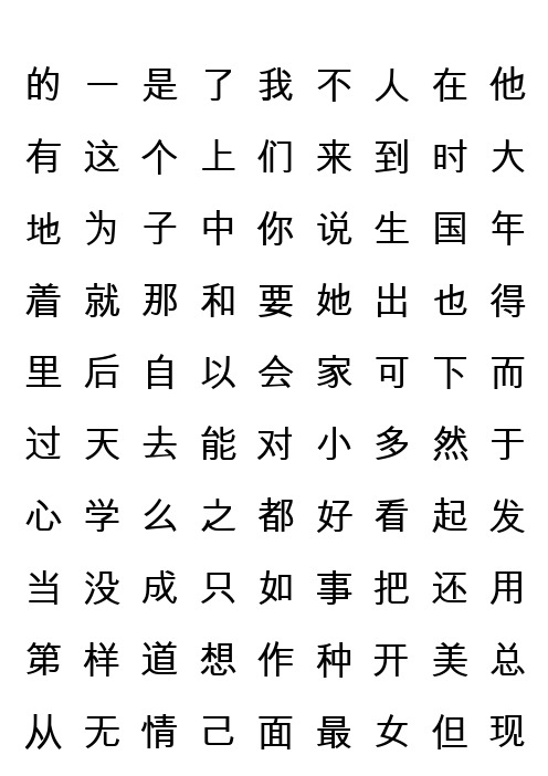 (精品word)1000个常用字-(上学必备)