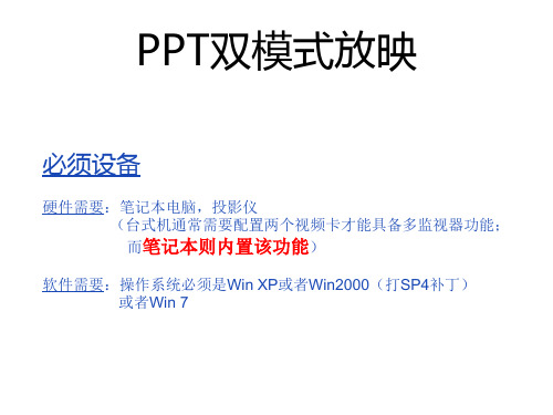 PPT双模式放映设置(XP和Win7)