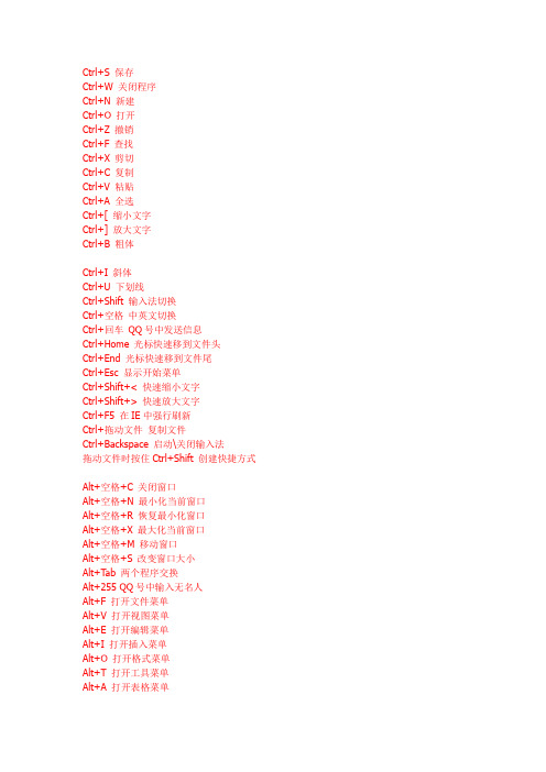 电脑操作快捷键大全【上班族要保留一份哦】