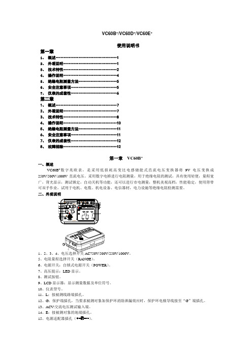 VC60B+绝缘电阻测试仪说明书