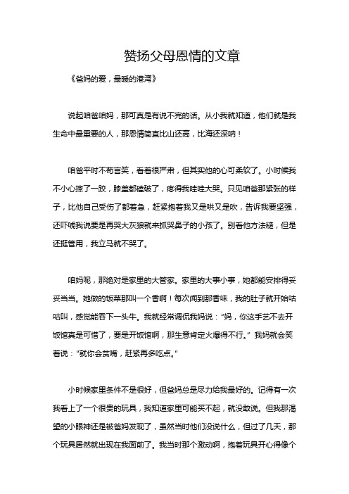 赞扬父母恩情的文章