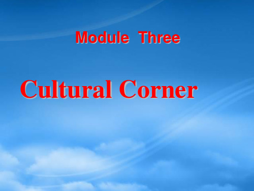 高中英语 Module3 Cultural Corner课件 外研必修1