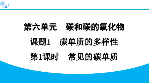 6.1.1 常见的碳单质【习题课件】九年级上册化学