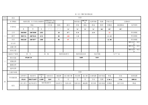 煤矿基本情况表