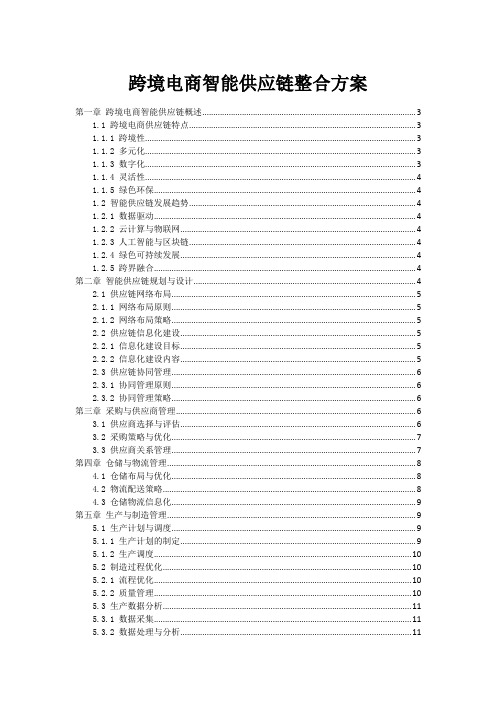 跨境电商智能供应链整合方案