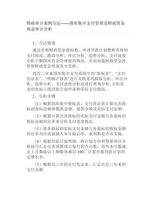 财政审计案例方法——国库集中支付管理及财政资金效益审计分析