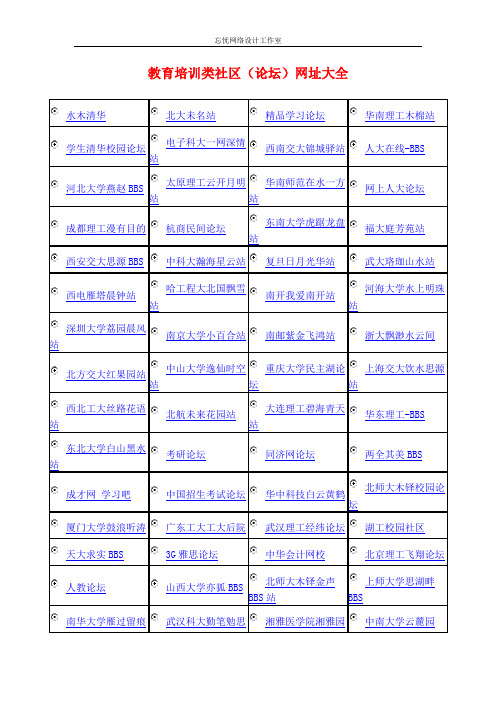教育培训类社区(论坛)网址大全