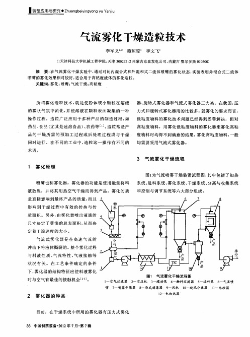 气流雾化干燥造粒技术