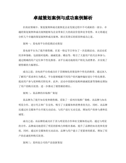 卓越策划案例与成功案例解析